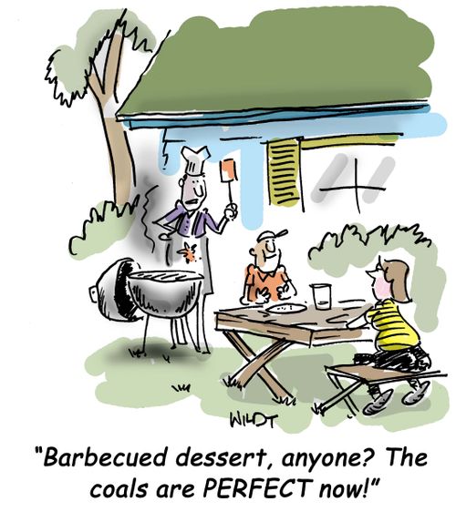 Barbecued dessert, anyone? The coals are PERFECT now!