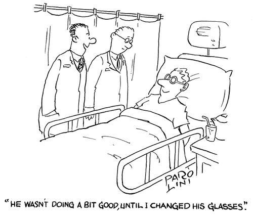 'He wasn't doing a bit good, until I changed his glasses.'
