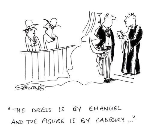 'The dress is by Emanuel and the figure is by Cadbury...'
