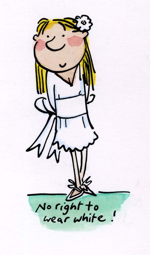 No right to wear white.