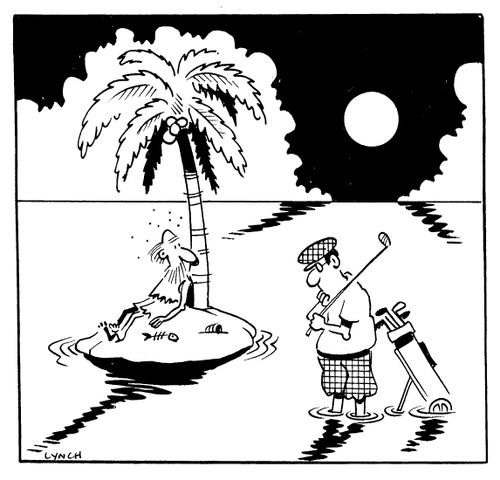 Golfer Comes Across Desert Island