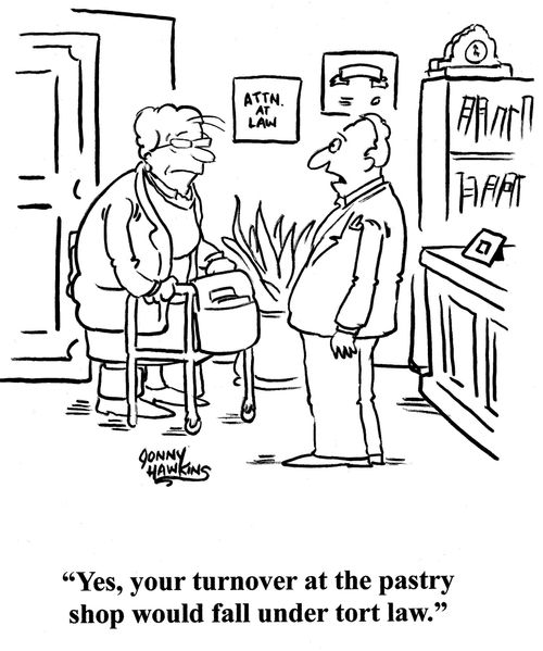 Lawyer to client: 'Yes, your turnover at the pastry shop would fall under tort law.'