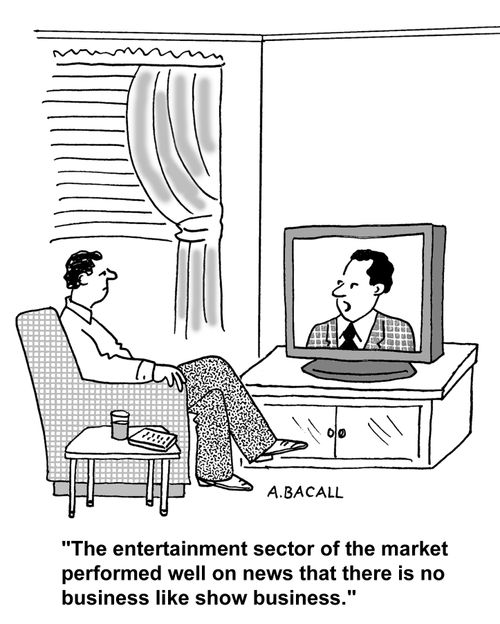 The entertainment sector performed well on news that there is no business like show business.