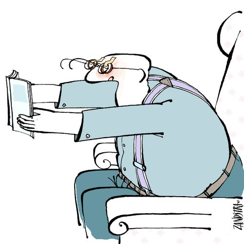 Man with two pairs of glasses.