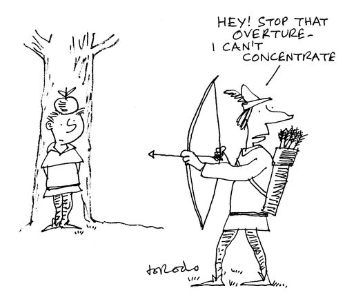 "Hey! Stop that overture - I can't concentrate."
