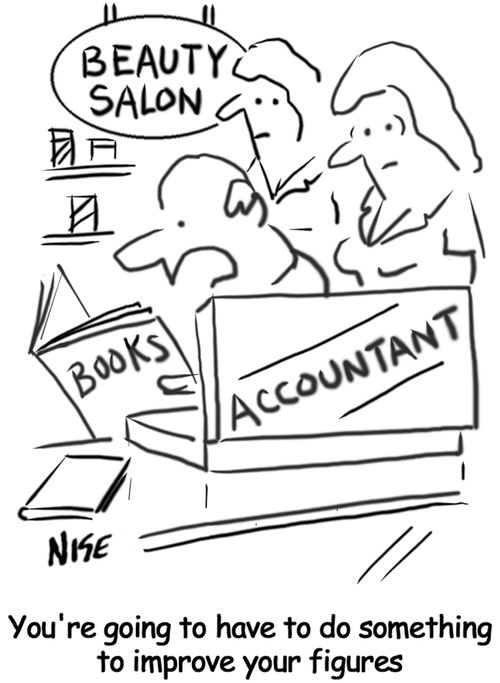 Accountant tells Beauty Salon to improve its figures.