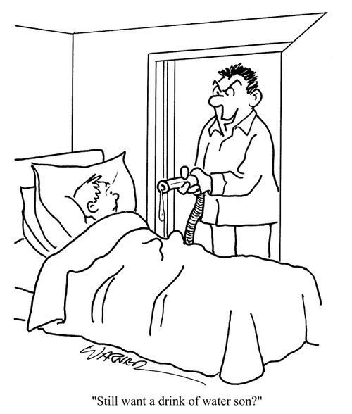 "Still want a drink of water, son?"