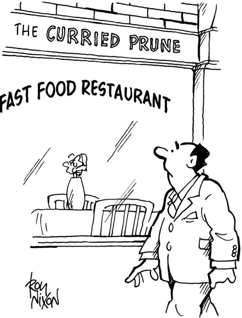The Curried Prune Fast Food Restaurant.