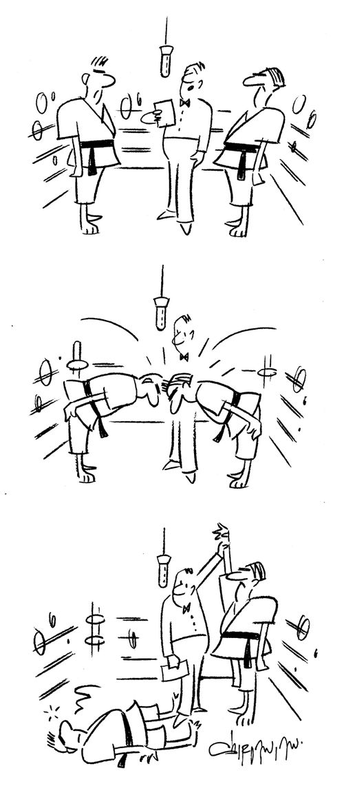 Knock-out at the boxing match.