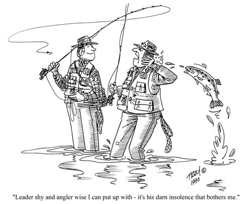 'Leader shy and angler wise I can put up with - it's the darn insolence that bothers me.'