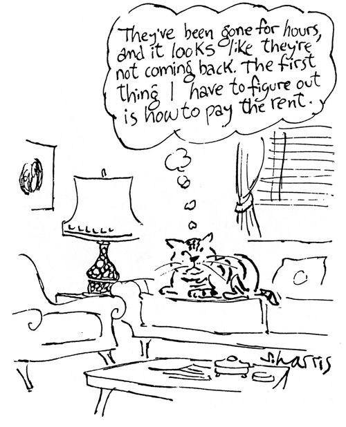 'They've been gone for hours, and it looks like they're not coming back.  The first thing I have to figure out is how to pay the rent.'