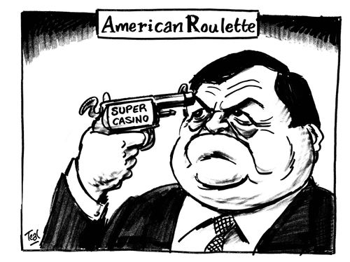 John Prescott's Super Casino - playing American Roulette.