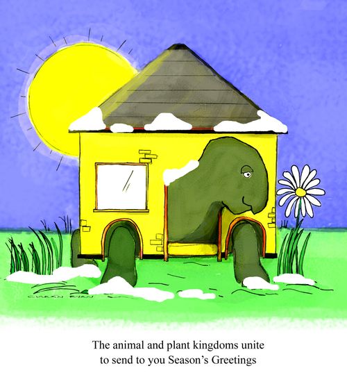 The animal and plant kingdoms unite to send to you Season's Greetings.