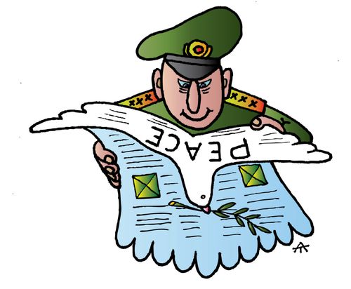 Soldier Reads of Dead Peace