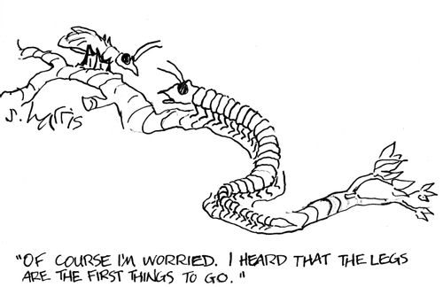 'Of course I'm worried.  I heard that the legs are the first things to go.'