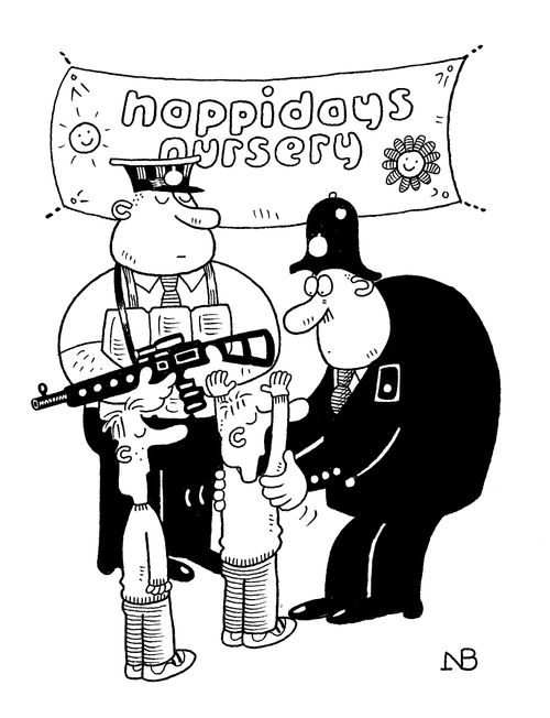Police checks at a modern nursery school.