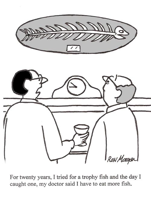 Man eats trophy fish on doctor's orders.