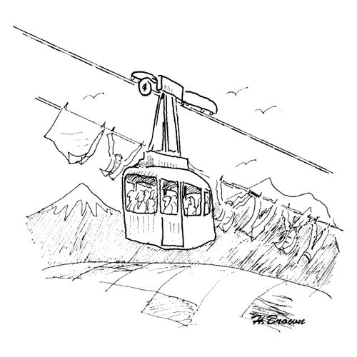 Ski-lift clothes line.