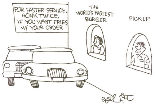 World's fastest burger: 'For faster service, honk twice, if you want fries w/ your order.'