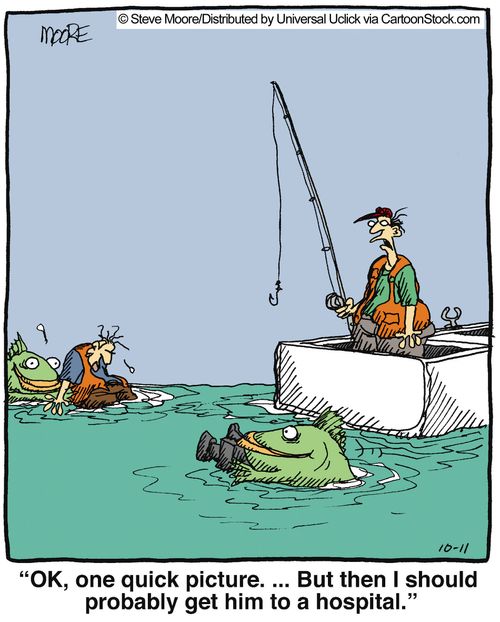 'OK, one quick picture... but then I should probably get him to a hospital.'
