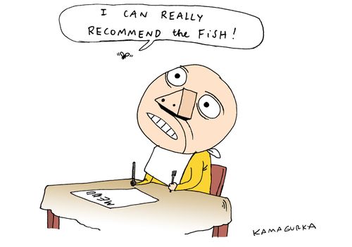 'I can really recommend the fish!'