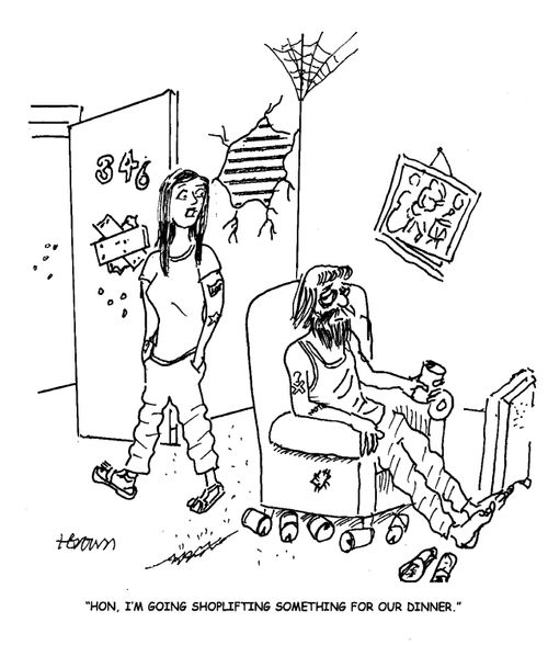 'Hon, I'm going shiplifting something for our dinner.'