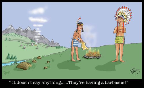 'It doesn't say anything....They're having a barbecue!'