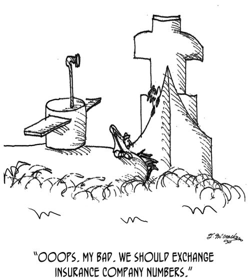 'Ooops. My bad. We should exchange insurance company numbers.'