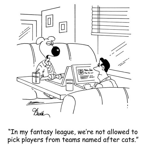 'IN my fantasy league, we're not allowed to pick players from teams named after cats.'