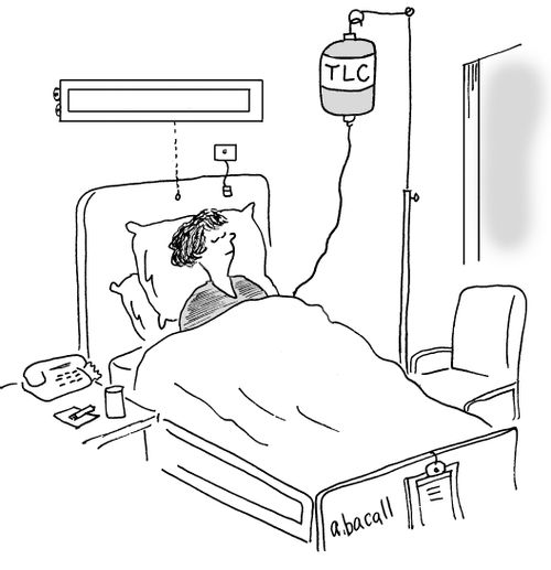 Hospital patient gets TLC.