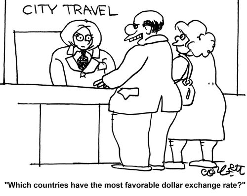 'Which countries have the most favorable dollar exchange rate?'