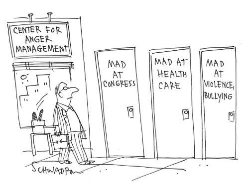 Center for Anger Management: Mad at Congress, Mad at Healthcare and Mad at Violence and Bullying.