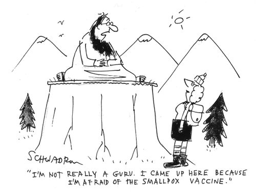 'I'm not really a guru. I came up here because I'm afraid of the smallpox vaccine.'