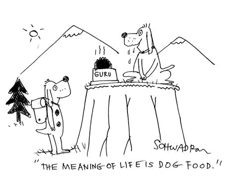'The meaning of life is dog food.'