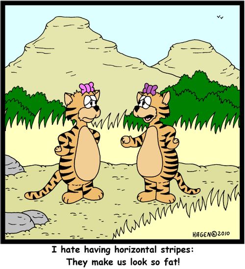 'I hate having horizontal stripes: They make us look so fat!'