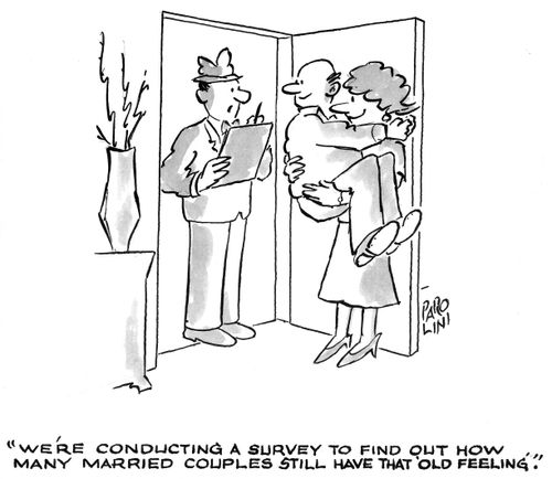 'We're conducting a survey to find out how many married couples still have that old feeling.'