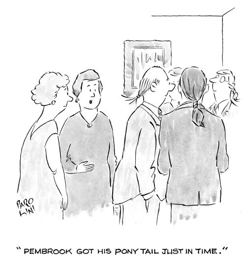 'Pembrook got his pony tail just in time.'