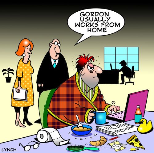 Gordon usually works from home.