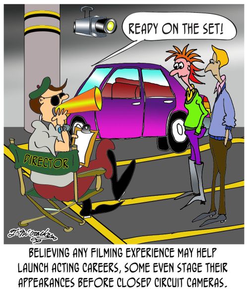 'Believing any filming experience may help launch acting careers, some even stage their appearances before closed circuit cameras.'