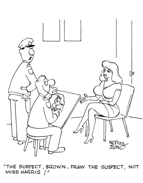 'The suspect, Brown. Draw the suspect, not Miss Harris!'
