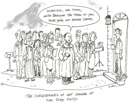 The consequences of not showing up for jury duty.