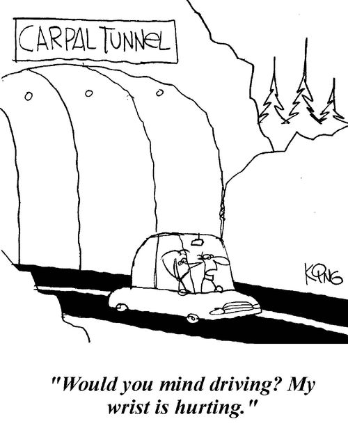 'Would you mind driving? My wrist is hurting.'