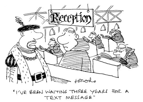 "I've been waiting three years for a text message."