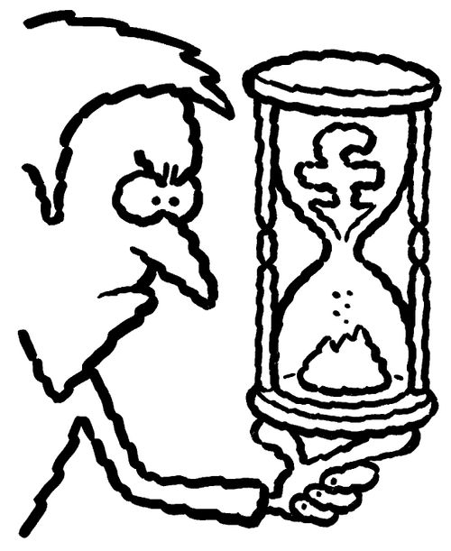 Pound sign in an hourglass.