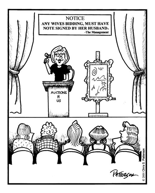 Notice at Auction: Any Wives Bidding Must have Note Signed by Husband