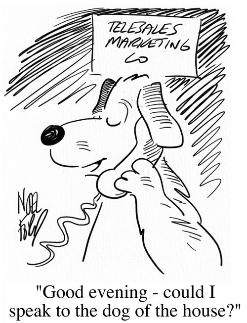 Telesales - "Good evening, could I speak to the dog of the house?"