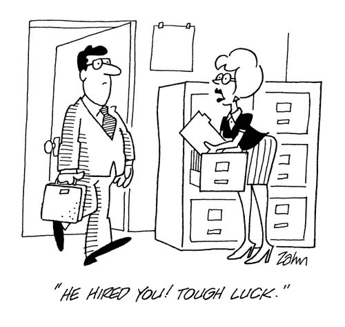 'He hired you! Tough luck.'