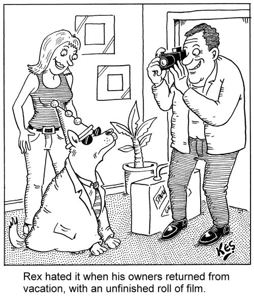 Rex hated it when his owners returned from vacation, with an unfinished roll of film.