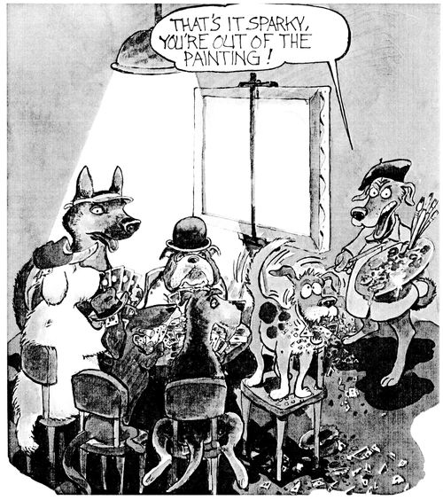 'That's it Sparky, you're out of the painting!'