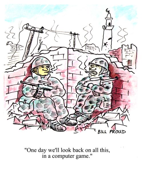 'One day we'll look back on all this, in a computer game.'